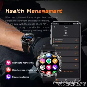 CoolWiz Original T Rex 3 Ultra Military GPS smartwatch with trajectory tracking and compass, 1000 mAh battery, 5 ATM water resistance; smart sports watch for men and women, suitable for outdoor sports and everyday use - view 24