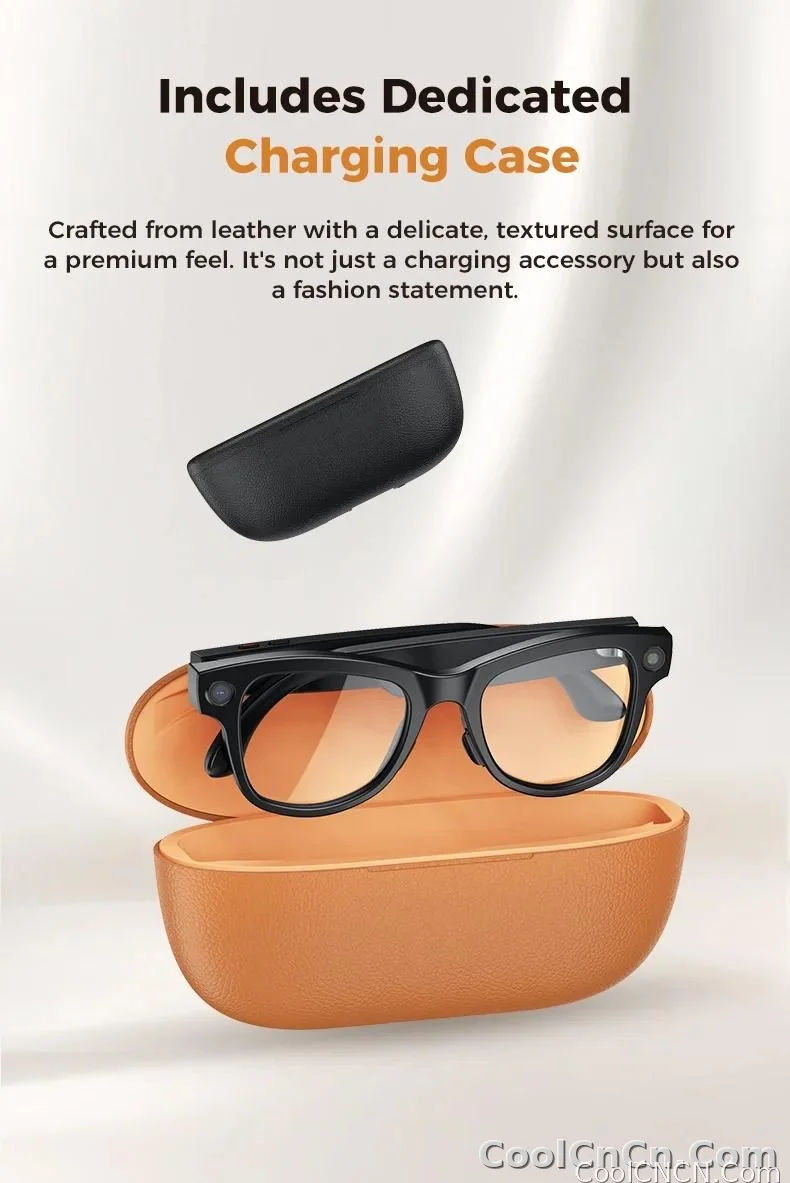 CoolWiz Smart Glasses Baru 3600MAh Pengecas Mudah Alih M02ultra Wanita 800W Kamera AI Terjemahan Rakaman Video Pemain Muzik Cermin Mata Panggilan Lelaki Untuk Sukan Luar Penggunaan Harian - detail