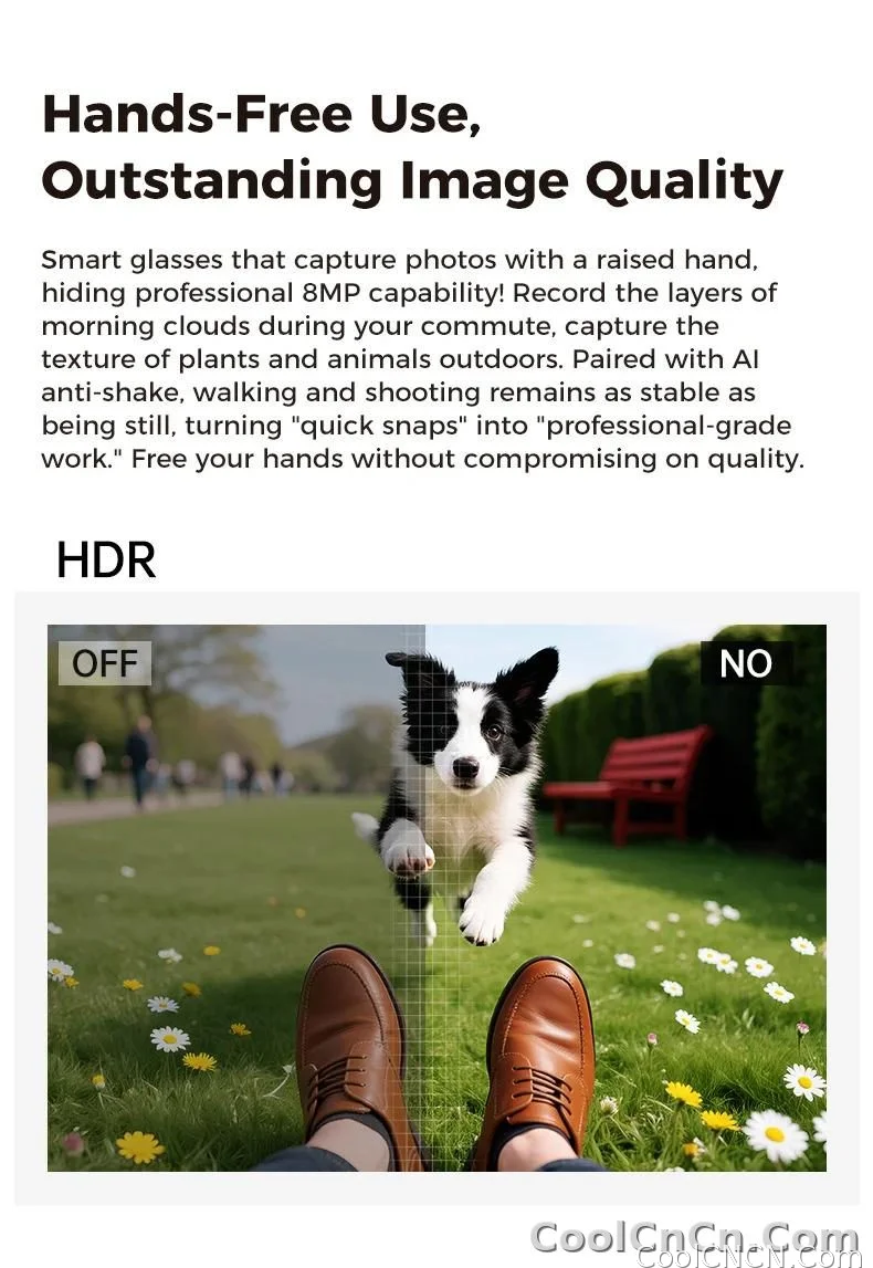 CoolWiz Smart Glasses Baru 3600MAh Pengecas Mudah Alih M02ultra Wanita 800W Kamera AI Terjemahan Rakaman Video Pemain Muzik Cermin Mata Panggilan Lelaki Untuk Sukan Luar Penggunaan Harian - detail