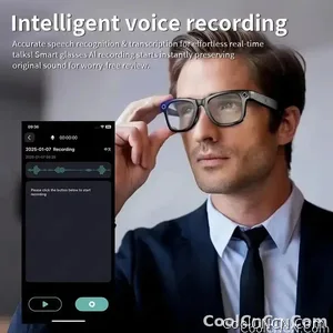 CoolWiz smart glasses with a 1080P video camera, black sunglasses, Bluetooth call translation, music playback, recording, men’s photochromic glasses for outdoor sports and everyday use - view 4