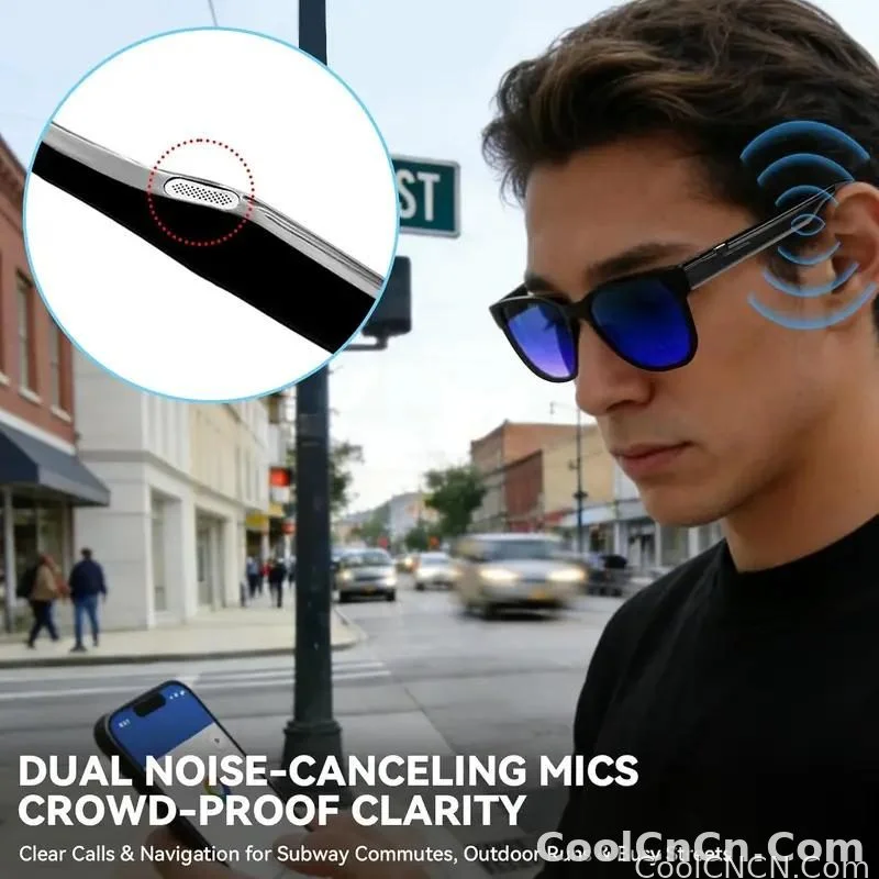 CoolWiz Smart Glasses with Audio, Electrochromic Lenses, Touch Controls, 4 New Speed Levels, 164+ Language Translations, Bluetooth Calling, Blackout Sunglasses, Music, ChatGPT — for outdoor sports and everyday use - detail