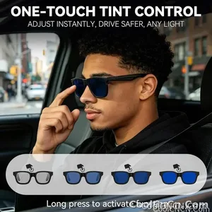 CoolWiz Smart Glasses with Audio, Electrochromic Lenses, Touch Controls, 4 New Speed Levels, 164+ Language Translations, Bluetooth Calling, Blackout Sunglasses, Music, ChatGPT — for outdoor sports and everyday use - view 3