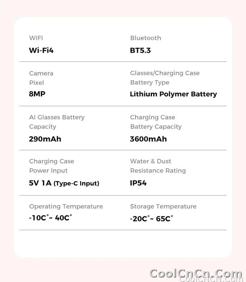 CoolWizNew 3600MAh Sarung Pengecas Cermin Mata Pintar AI Lelaki 800W Kamera Pixel 1080P Video POV 100+Terjemahan Pembantu AI Cermin Mata Hitam IOS Untuk Sukan Luar Penggunaan Harian - detail