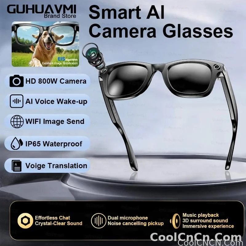 CoolWiz Camera HD Pixel 800W New 32GB Smart Glasses for Women — Photo Capture & Video Recording, AI Translation, Waterproof AI Glasses for Men, suitable for outdoor sports and daily use - detail