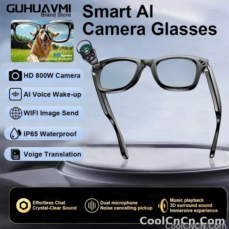 CoolWiz Camera HD Pixel 800W New 32GB Smart Glasses for Women — Photo Capture & Video Recording, AI Translation, Waterproof AI Glasses for Men, suitable for outdoor sports and daily use - detail