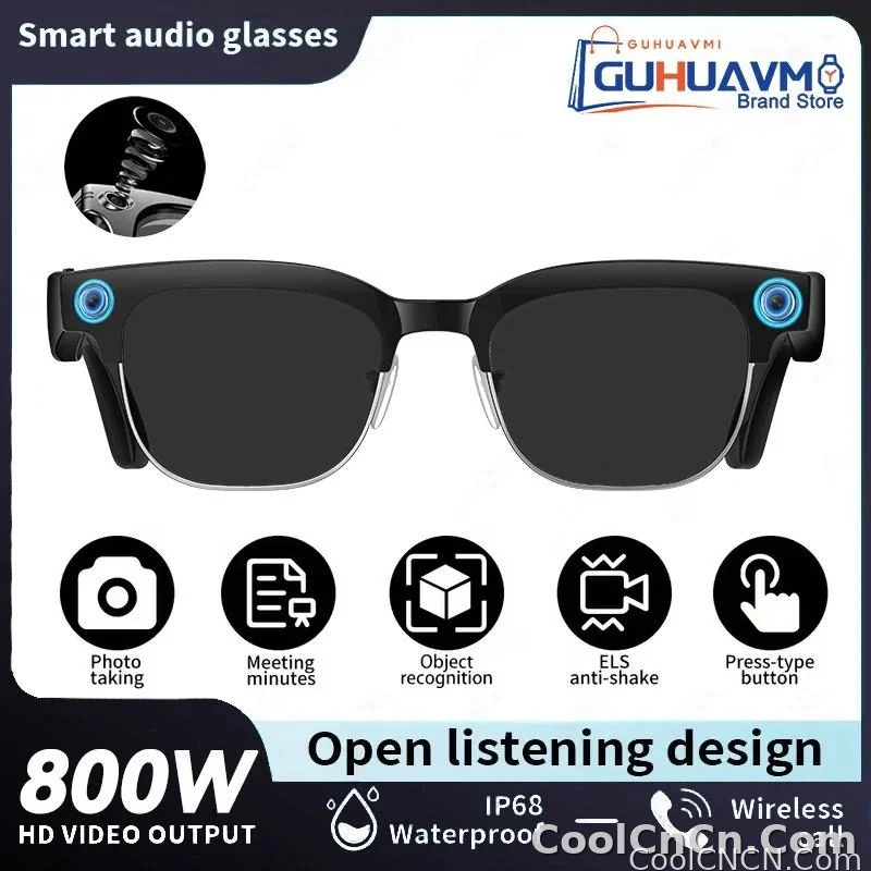 CoolWiz AI Smart Glasses 4K HD with Color Change, 8MP Camera, 1080p Video, AI Music Player, AI Calls, AI Sports Glasses for Men, for Outdoor Sports and Everyday Use - detail