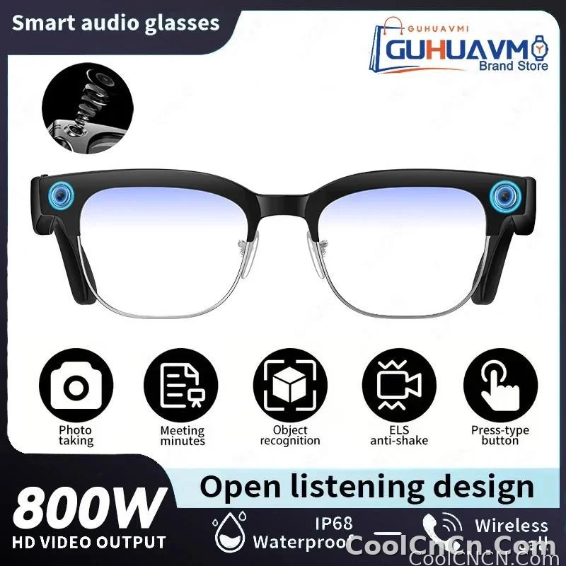CoolWiz AI Smart Glasses 4K HD with Color Change, 8MP Camera, 1080p Video, AI Music Player, AI Calls, AI Sports Glasses for Men, for Outdoor Sports and Everyday Use - detail