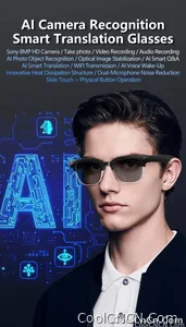 CoolWiz AI Smart Glasses 4K HD with Color Change, 8MP Camera, 1080p Video, AI Music Player, AI Calls, AI Sports Glasses for Men, for Outdoor Sports and Everyday Use - view 11