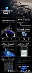 CoolWiz AI Smart Glasses 4K HD with Color Change, 8MP Camera, 1080p Video, AI Music Player, AI Calls, AI Sports Glasses for Men, for Outdoor Sports and Everyday Use - view 12