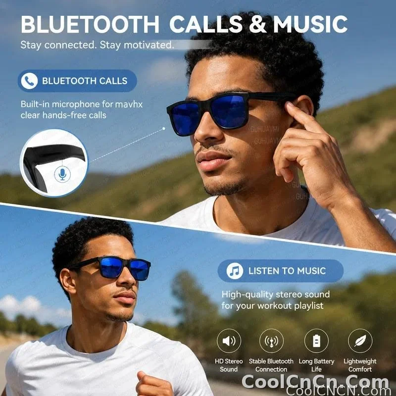 CoolWiz Cermin Mata Pintar Bluetooth 4 Tahap Elektrochromic AI Baharu ChatGPT 164+Terjemahan Bahasa Muzik Panggilan Bebas Tangan Cermin Mata Hitam Untuk Sukan Luar Penggunaan Harian - detail