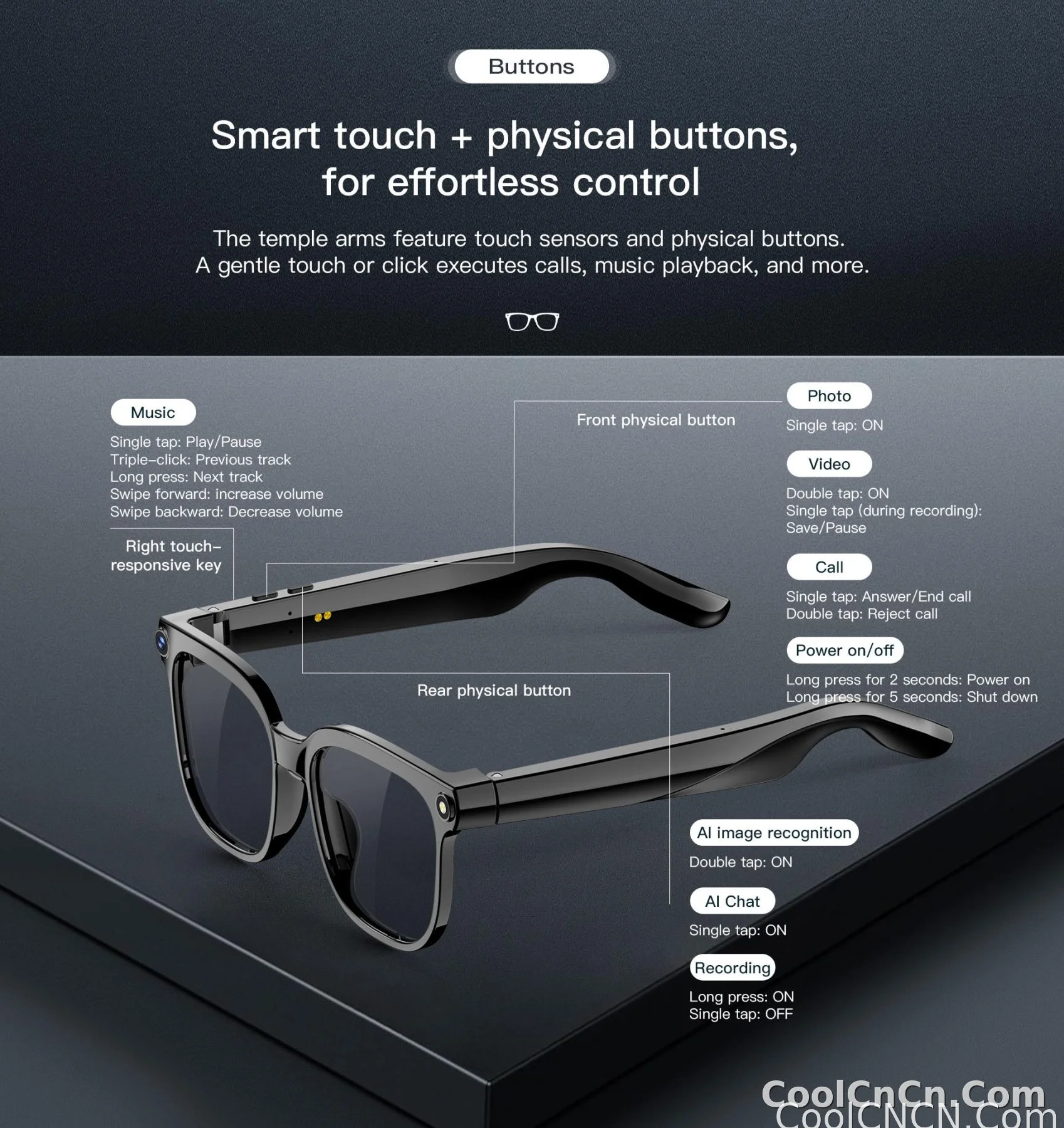 2026 New 800W HD Pixel Smart Glasses Men Anti-shake Camera AI Language Translation Video Recording ChatGPT Music Call Sunglasses - detail
