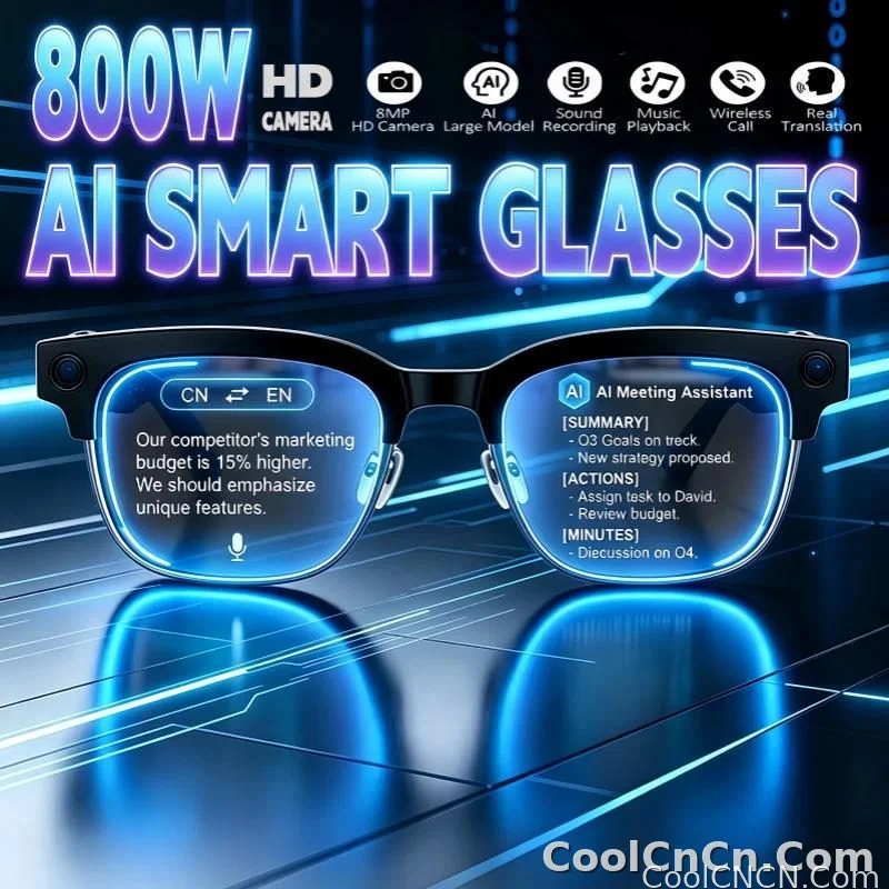 2026New AI Smart Glasses 120+Language Translation 800W Pixel Camera Video Music Player Call Business 8K Color Change Glasses Men
