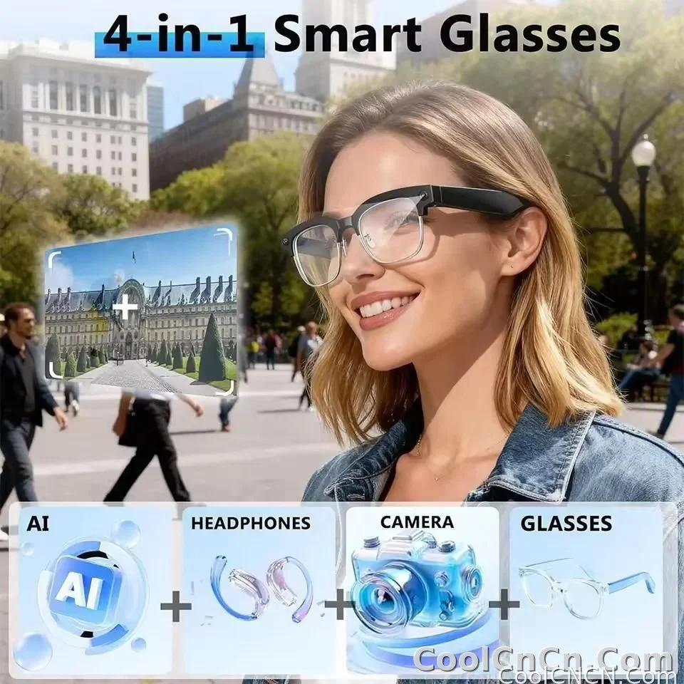 2026New AI Smart Glasses 120+Language Translation 800W Pixel Camera Video Music Player Call Business 8K Color Change Glasses Men - detail