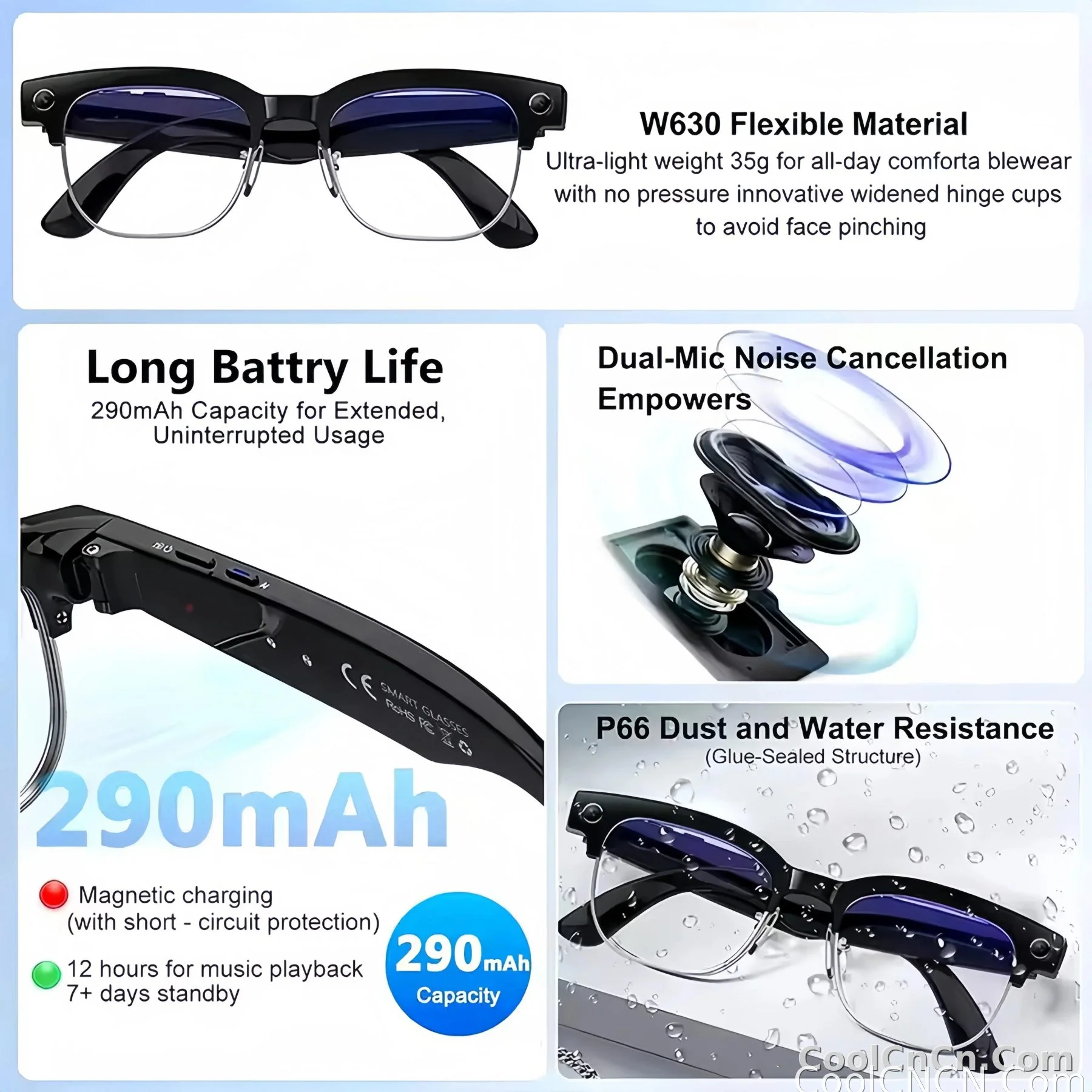 2026New AI Smart Glasses 120+Language Translation 800W Pixel Camera Video Music Player Call Business 8K Color Change Glasses Men - detail