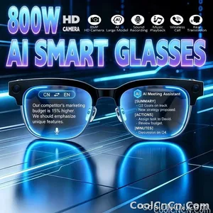 2026New AI Smart Glasses 120+Language Translation 800W Pixel Camera Video Music Player Call Business 8K Color Change Glasses Men - view 1