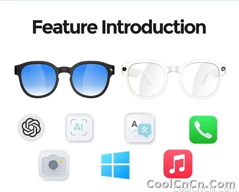 New 2026 Intelligent AI glasses shoot glasses take pictures and read pictures and record real-time translation of call music - detail