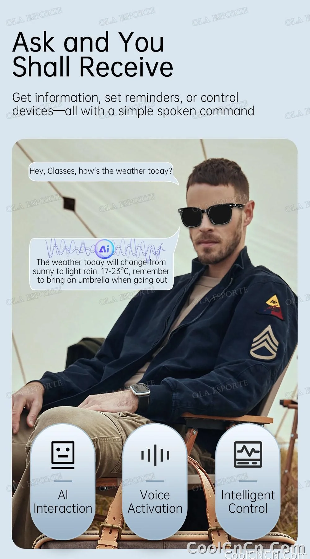 2026 New AI Smart Glasses Sunscreen Sunglasses Bluetooth Calling Music Player Camera Control UV Protection Glasses For Men Women - detail
