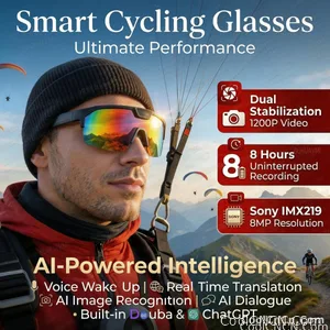 2026 New AI Smart Sports Glasses with 1200P Camera 4k Anti-Shake AI Voice Translator Bluetooth Call Dual Mic Audio Sunglasses - view 1