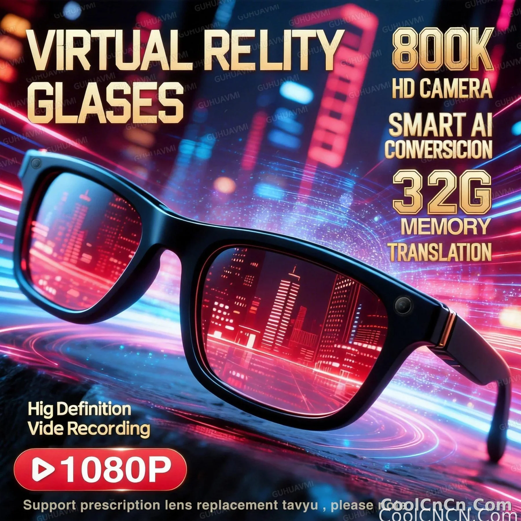 2026 New Smart AI Glasses 1080P HD Video Record Camera ChatGPT Bluetooth Call 32GB ROM Language Translation Music Sunglasses Men
