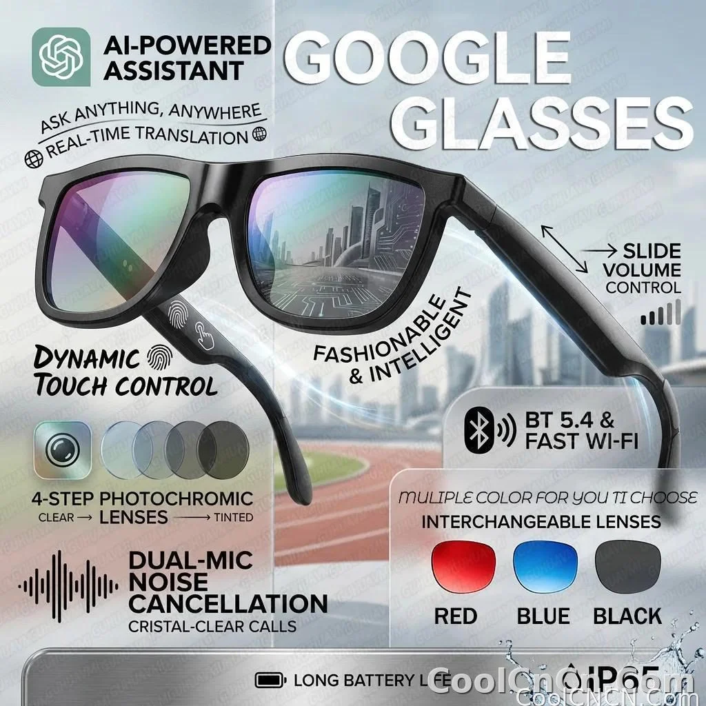 2026 New Electrochromic Lens Audio Smart Glasses Men 164+Language Translation AI ChatGPT BT Call Music Player Sunglasses Women