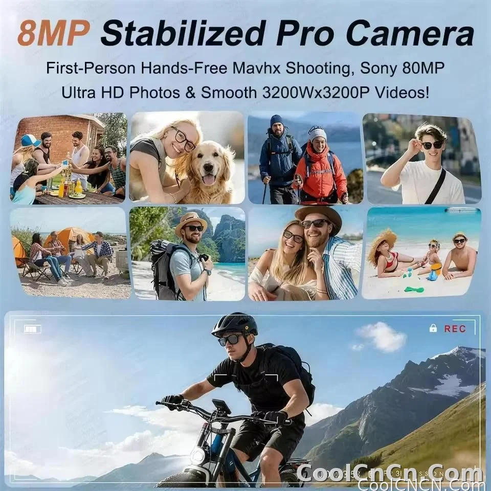 New 2026 AI Smart Glasses 1080P Camera Video Recorder Open Ear Bluetooth Audio Voice Control WiFi Sync Sports Glasses Men Use HD - detail