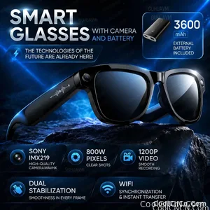 New 2026 AI Smart Glasses 1080P Camera Video Recorder Open Ear Bluetooth Audio Voice Control WiFi Sync Sports Glasses Men Use HD - view 1
