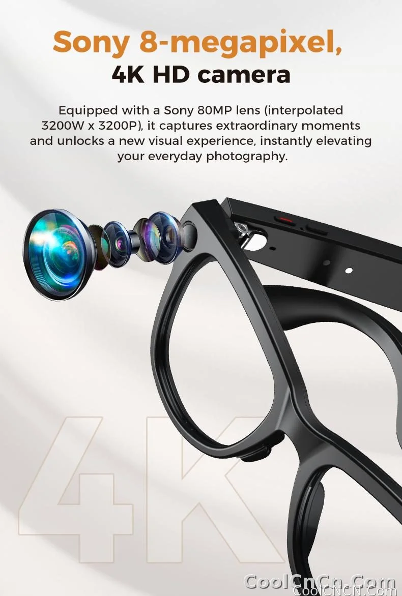 2026 AI Smart Glasses 1080P HD Camera Video Recorder Voice Translation Wireless Audio WiFi Sync Touch Eyewear for Travel Men Use - detail
