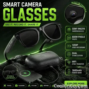 2026 AI Smart Glasses 1080P HD Camera Video Recorder Voice Translation Wireless Audio WiFi Sync Touch Eyewear for Travel Men Use - view 1