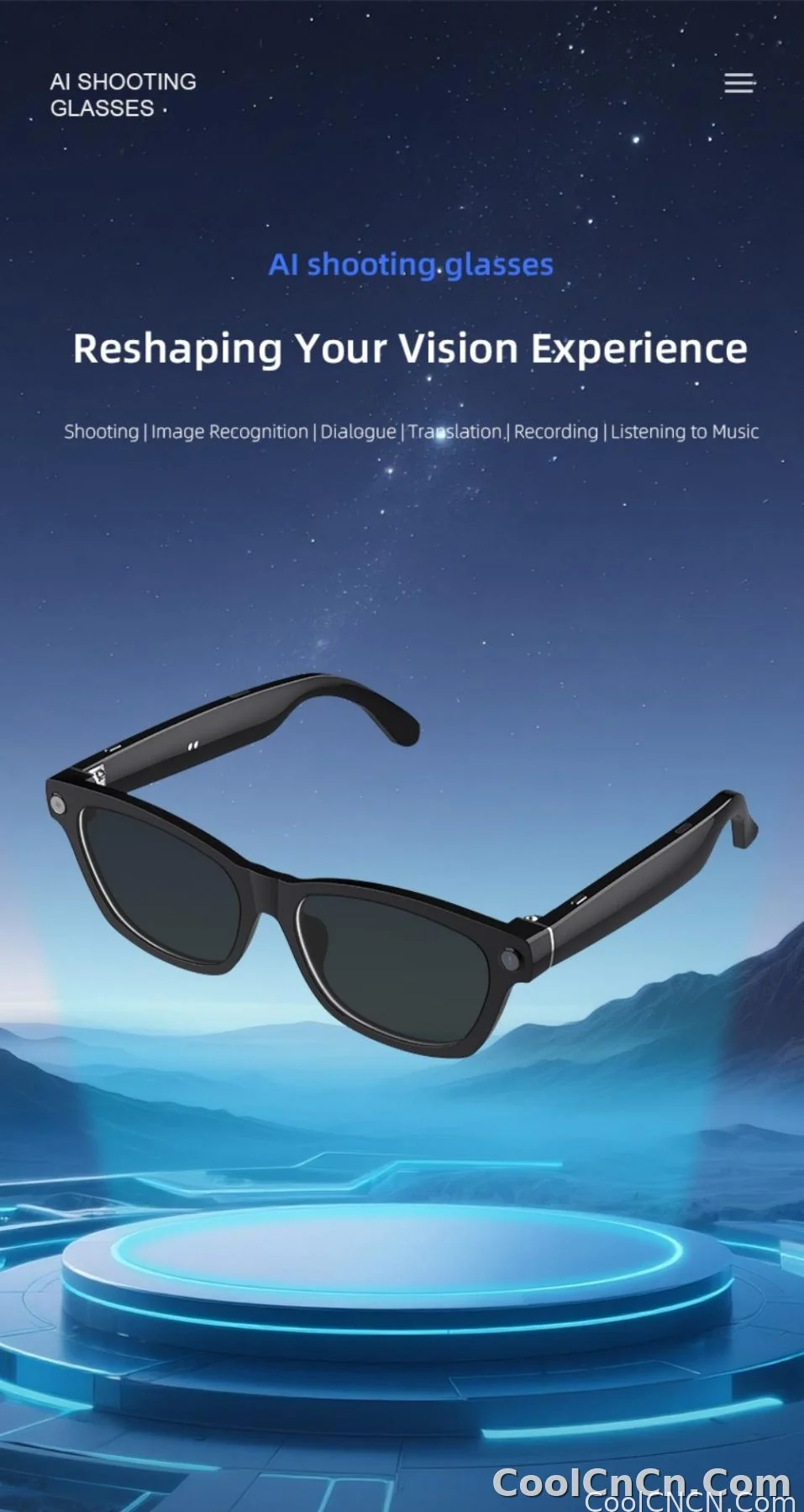 V03 Smart Glasses Camera Control Bluetooth Call Music Control Open Listening Design Polarized Lenses Smart Sunglasses - detail