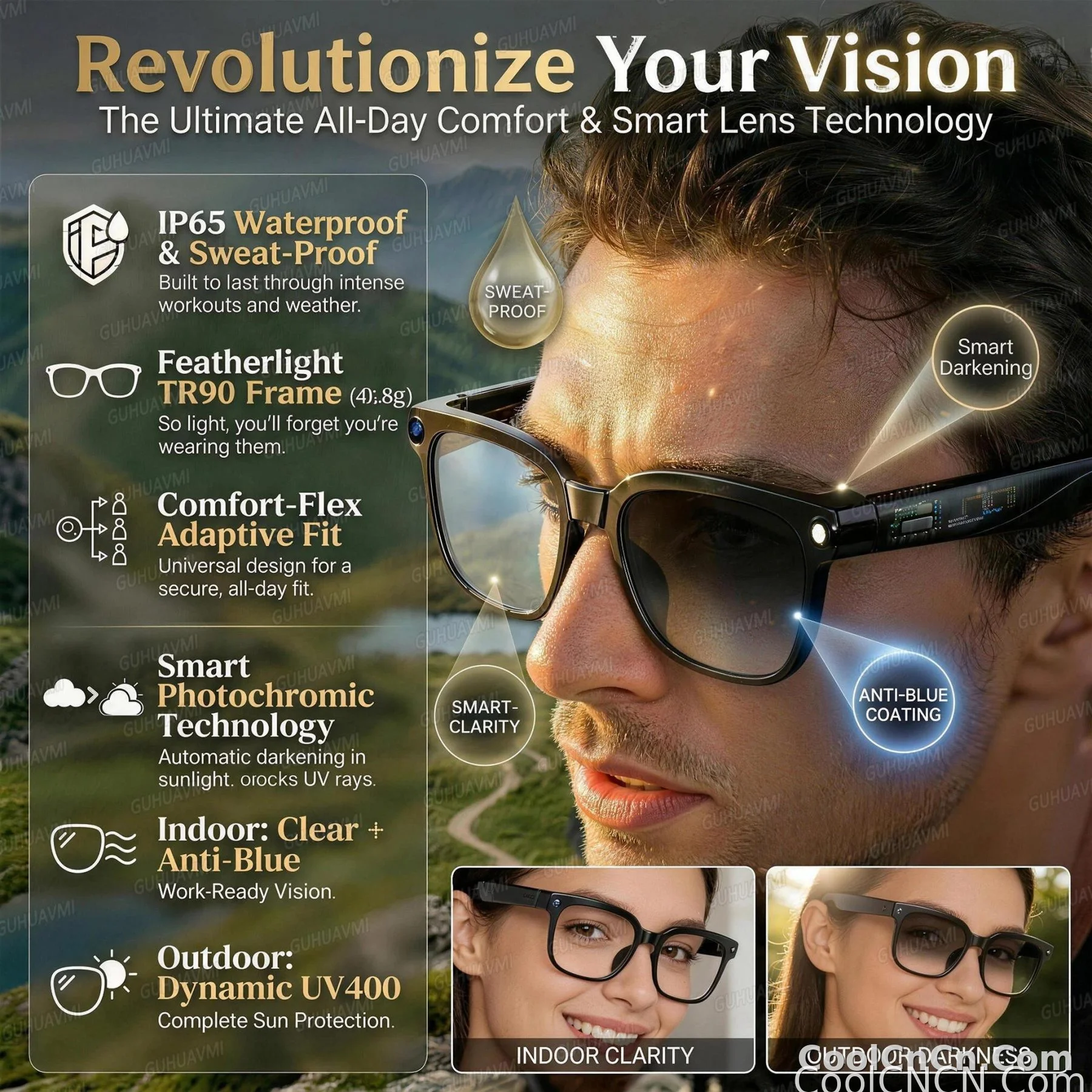 2026New 800W Pixel 4K HD Camera Smart Glasses AI Translation ChatGPT Music Play Voice Dual Microphone BT Call Sunglass Men Woman - detail