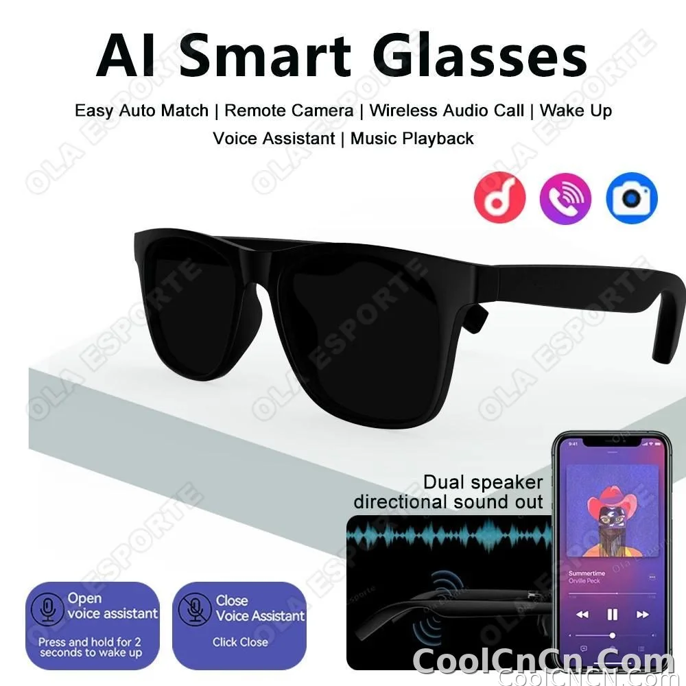 2026 Smart Glasses AI Voice Intelligent Bluetooth Call Music Playback Glasses Touch Headset UV Protection Sunglasses Man Women