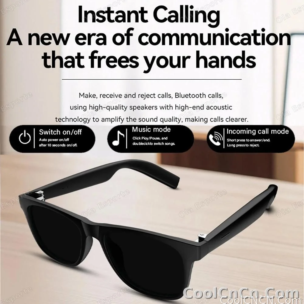 2026 Smart Glasses AI Voice Intelligent Bluetooth Call Music Playback Glasses Touch Headset UV Protection Sunglasses Man Women - detail
