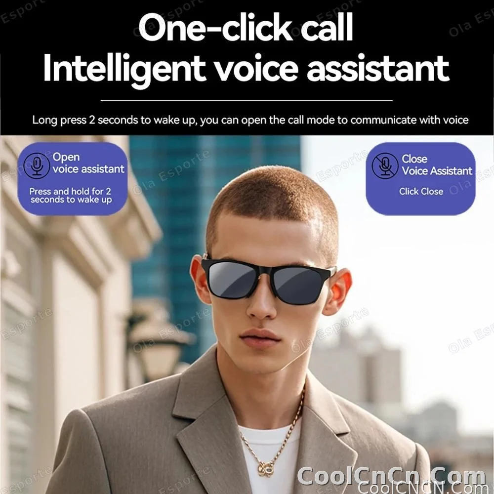 2026 Smart Glasses AI Voice Intelligent Bluetooth Call Music Playback Glasses Touch Headset UV Protection Sunglasses Man Women - detail