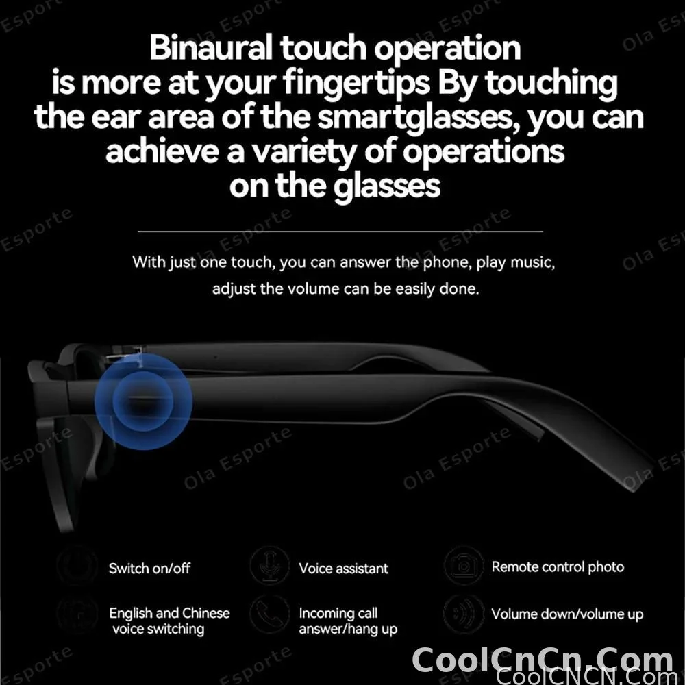 2026 Smart Glasses AI Voice Intelligent Bluetooth Call Music Playback Glasses Touch Headset UV Protection Sunglasses Man Women - detail