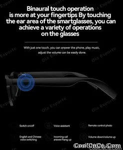 2026 Smart Glasses AI Voice Intelligent Bluetooth Call Music Playback Glasses Touch Headset UV Protection Sunglasses Man Women - view 16