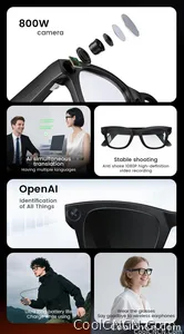 2026 New AI SmartGlasses 800W Camera Touch-sensitive AI Translation 320mah AI Photo Recognition 32 GB Storage Smart Sunglasses - view 9