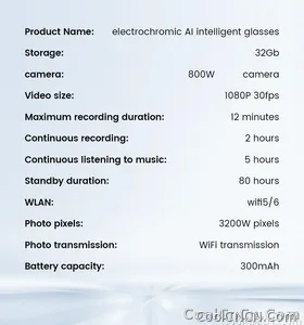 2026 New AI SmartGlasses 800W Camera Touch-sensitive AI Translation 320mah AI Photo Recognition 32 GB Storage Smart Sunglasses - view 20