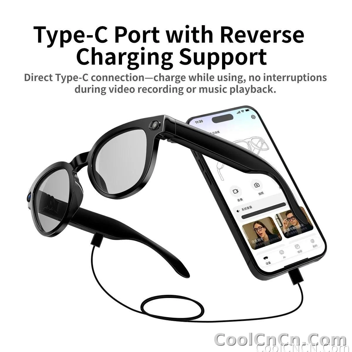 AI Smart Glasses 8MP HD Camera Video Recording AI Translation Voice Assistant TR90 Ultralight Bluetooth Call Music Smart Eyewear - detail