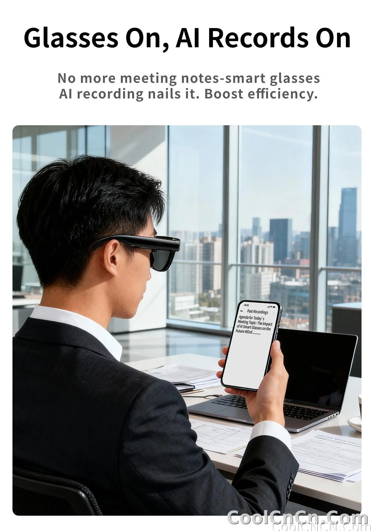 AI Smart Glasses 8MP HD Camera Video Recording AI Translation Voice Assistant TR90 Ultralight Bluetooth Call Music Smart Eyewear - detail