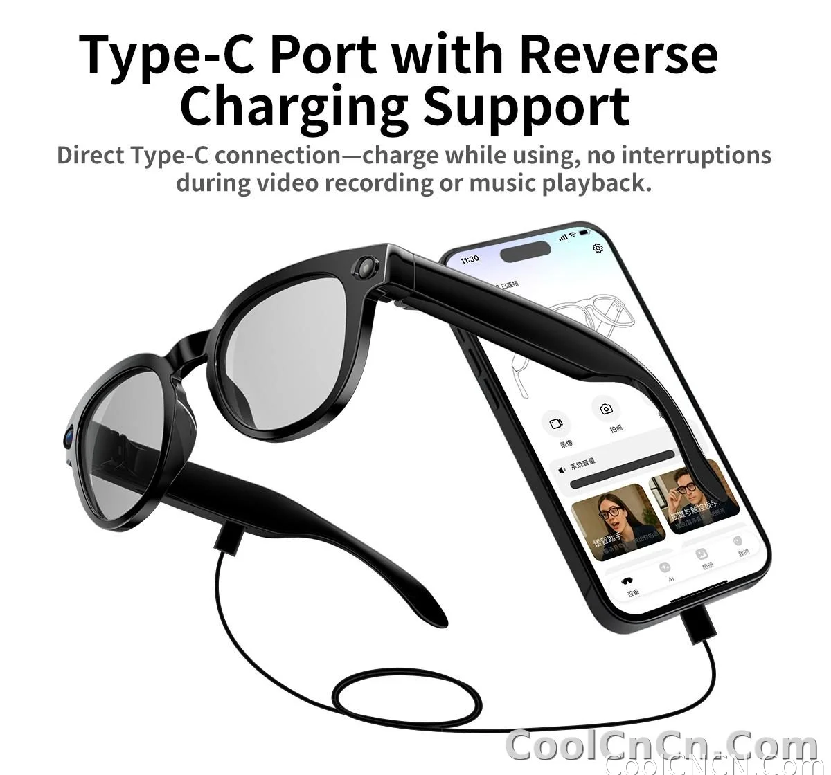 AI Smart Glasses 8MP HD Camera Video Recording AI Translation Voice Assistant TR90 Ultralight Bluetooth Call Music Smart Eyewear - detail