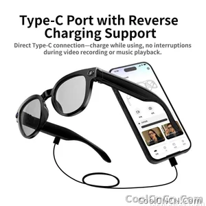 AI Smart Glasses 8MP HD Camera Video Recording AI Translation Voice Assistant TR90 Ultralight Bluetooth Call Music Smart Eyewear - view 6