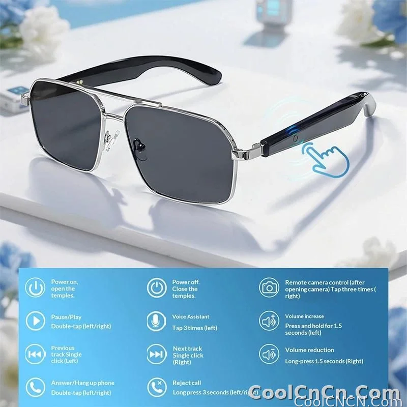 Smart Glasses Real Time Translation Wireless Bluetooth Touch Call Sports For Men Music Smart Glasses With Translator - detail