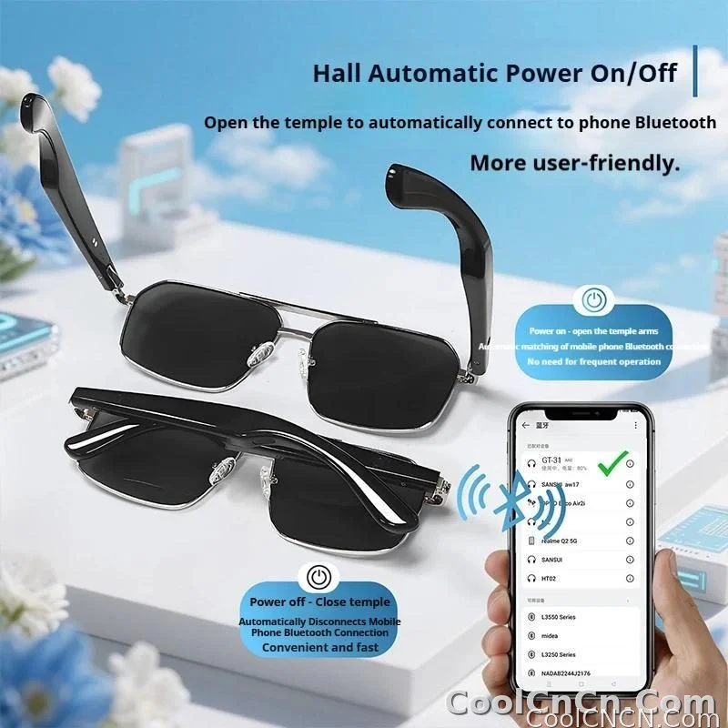 Smart Glasses Real Time Translation Wireless Bluetooth Touch Call Sports For Men Music Smart Glasses With Translator - detail