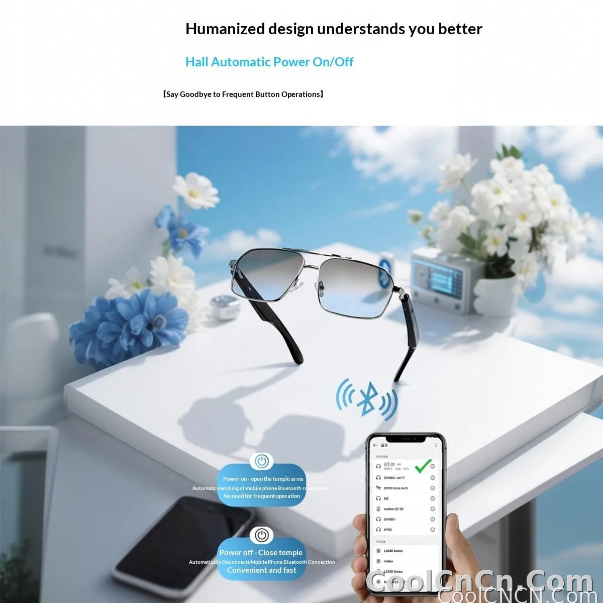 Smart Glasses Real Time Translation Wireless Bluetooth Touch Call Sports For Men Music Smart Glasses With Translator - detail