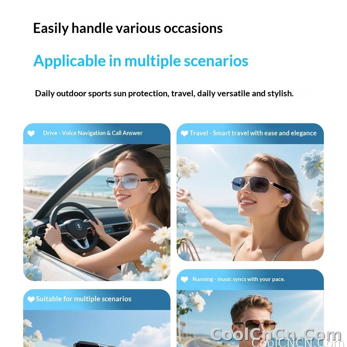 Smart Glasses Real Time Translation Wireless Bluetooth Touch Call Sports For Men Music Smart Glasses With Translator - detail