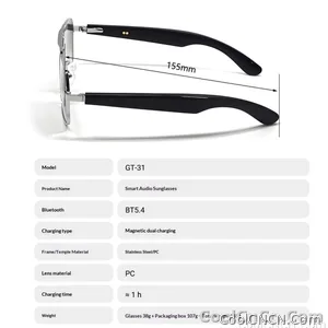Smart Glasses Real Time Translation Wireless Bluetooth Touch Call Sports For Men Music Smart Glasses With Translator - view 21