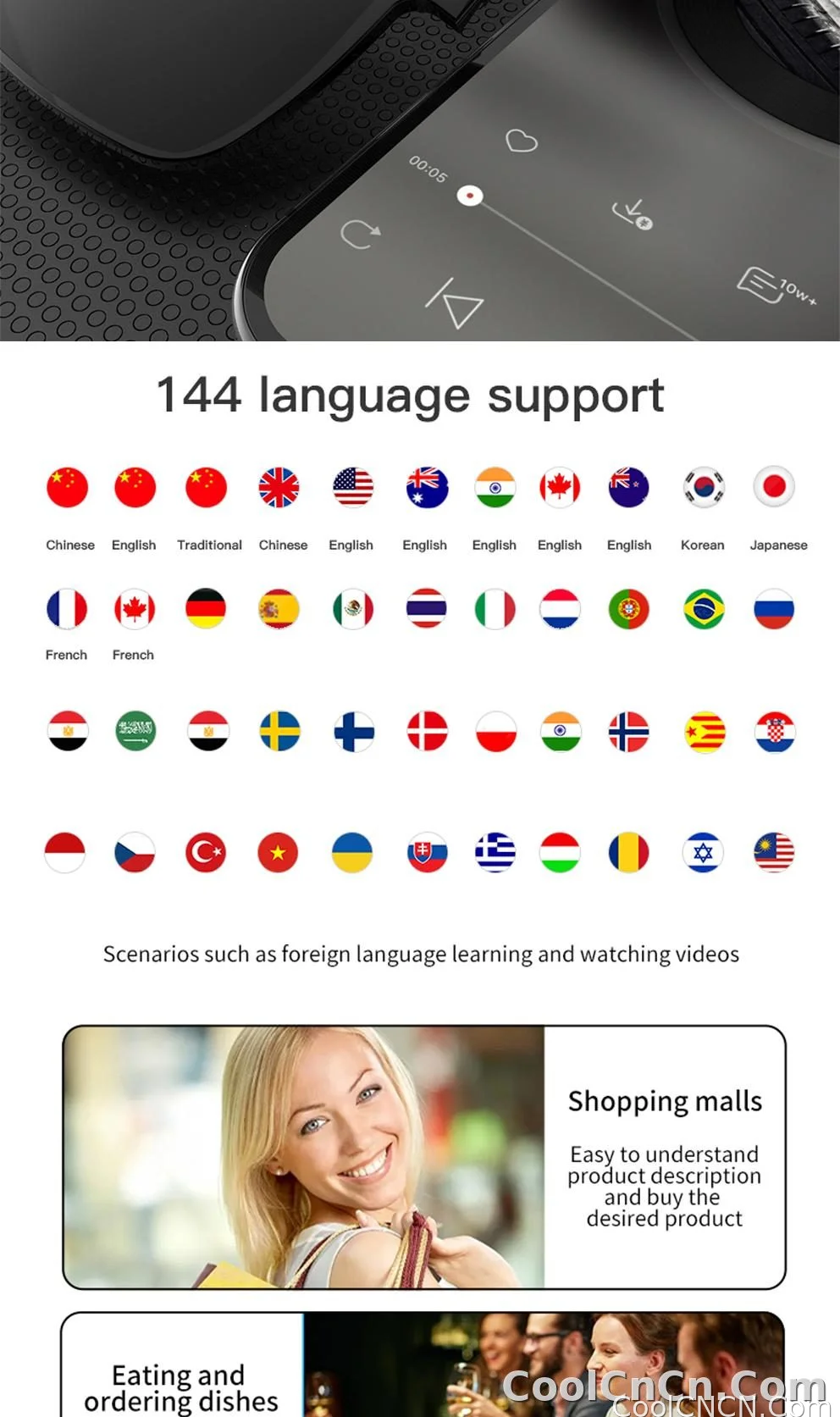 Smart Glasses SG20 Pro AI Intelligent Driver Sunglasses Touch Earphone with 144 Languages Online Translation for Men Women - detail