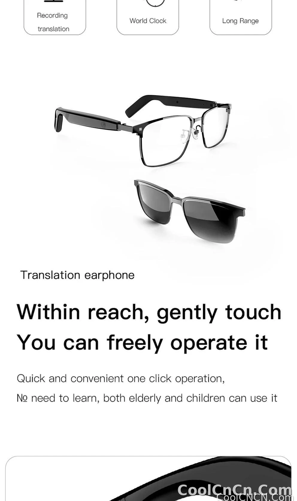 Smart Glasses SG20 Pro AI Intelligent Driver Sunglasses Touch Earphone with 144 Languages Online Translation for Men Women - detail