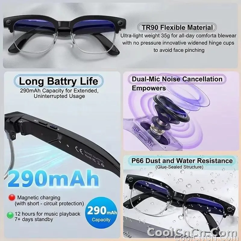 AI Real Time Translation Smart Glasses 1080P Camera Video Recorder Dual Mic Noise Canceling Bluetooth 3D Audio Sunglass 32G 2026 - detail
