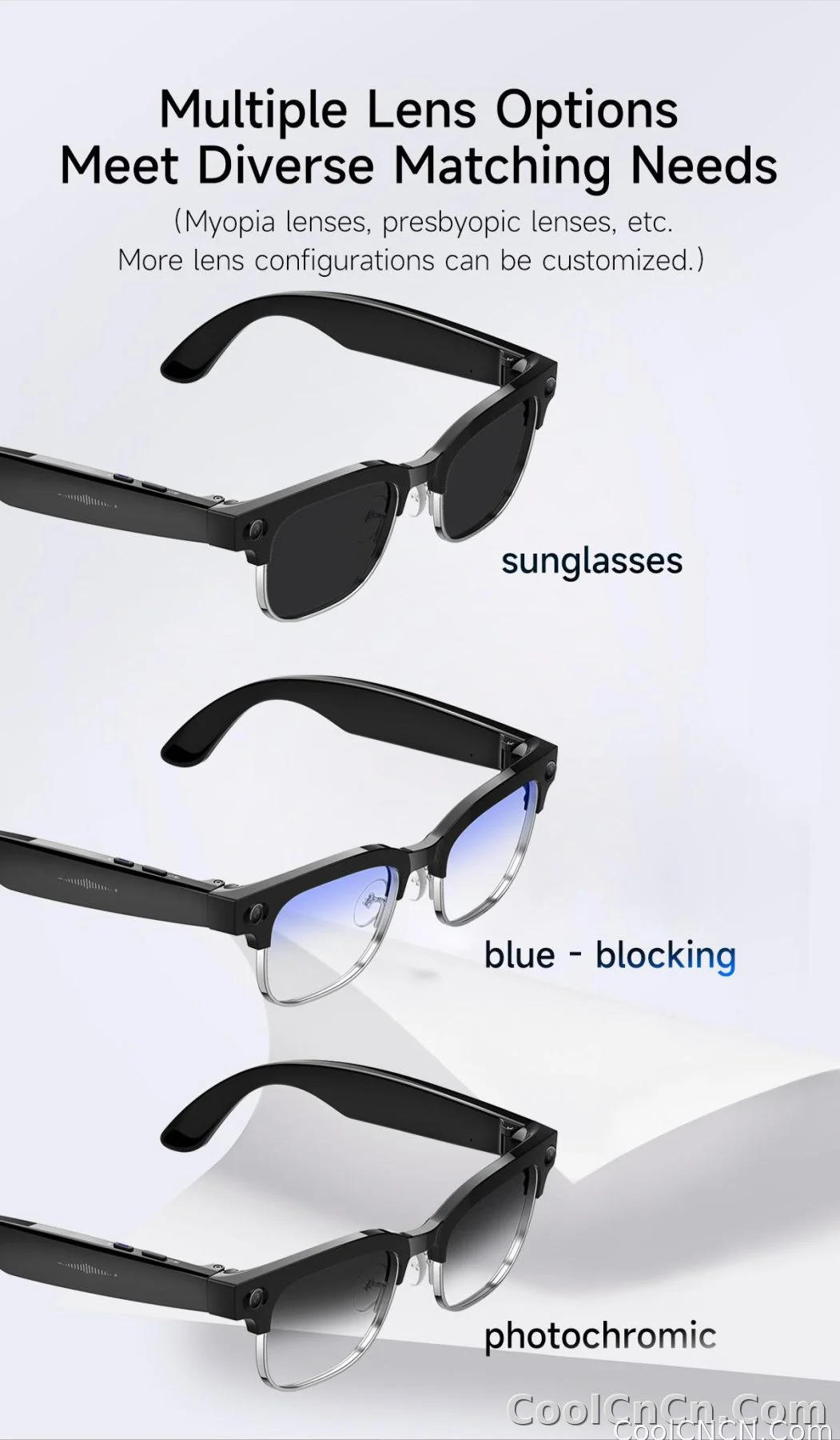 AI Real Time Translation Smart Glasses 1080P Camera Video Recorder Dual Mic Noise Canceling Bluetooth 3D Audio Sunglass 32G 2026 - detail